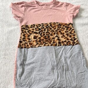 Pink and Leopard Print Dress